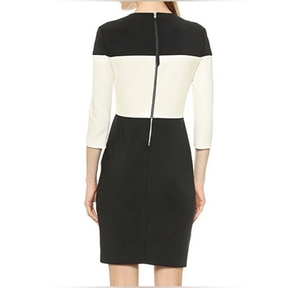 rag & bone Black White Carola Colorblock Dress Sz 0 Stretch Bodycon Exposed Zip - Picture 3 of 16